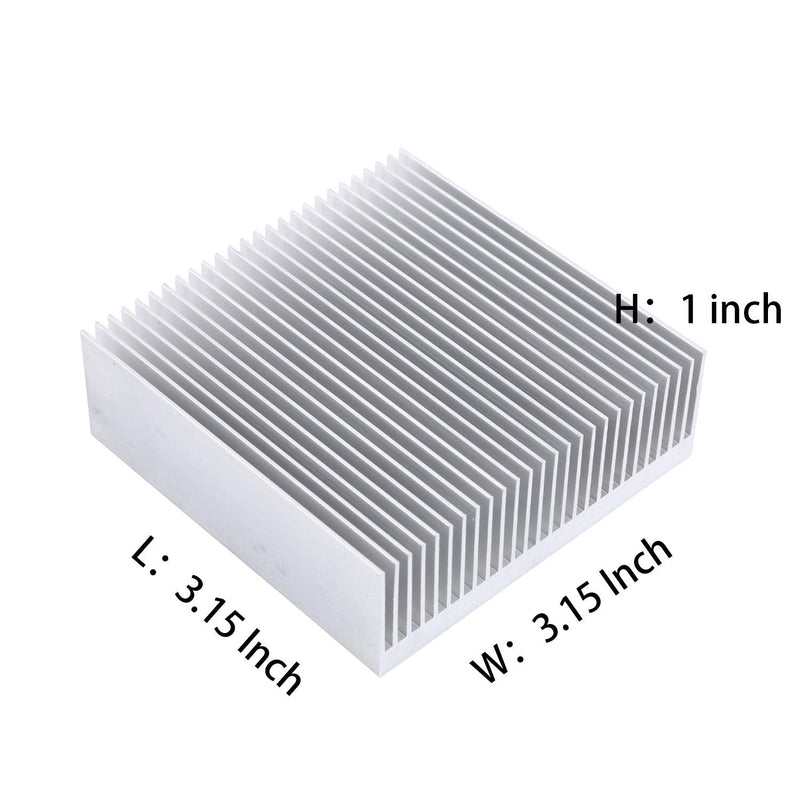 Aluminum Heat Sink 3.15 x 3.15 x 1 inch /80 x 80 x 27 mm Heatsink Radiator Circuit Board Cooling Cooler 26 Fins - Sliver