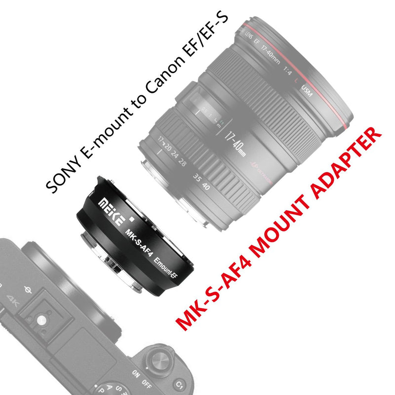 MEIKE MK-S-AF4 Mount Adapter Ring for Sony Micro Mirrorless Camera to Canon EF/EF-S Camera