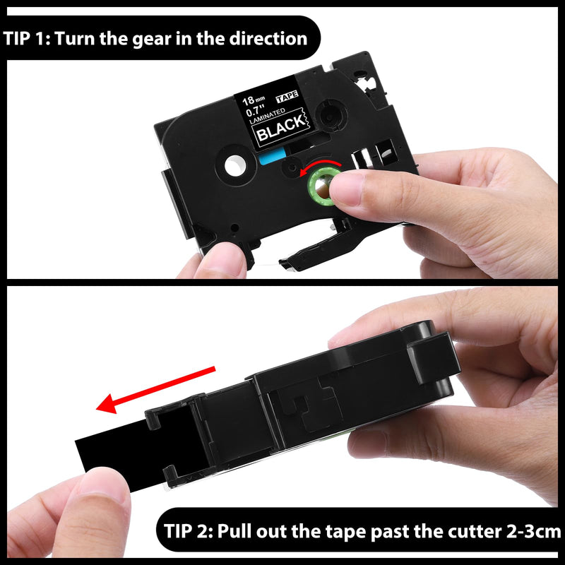 18mm White on Black Label Tape Replacement for Brother TZe-345 TZe345 Tz Tape 18mm 0.7 Laminated Black 3/4" Compatible with Brother P Touch TZe Black Tape 18mm for PTD400 PTD410 PTD600, 3-Pack 18mm (3/4")