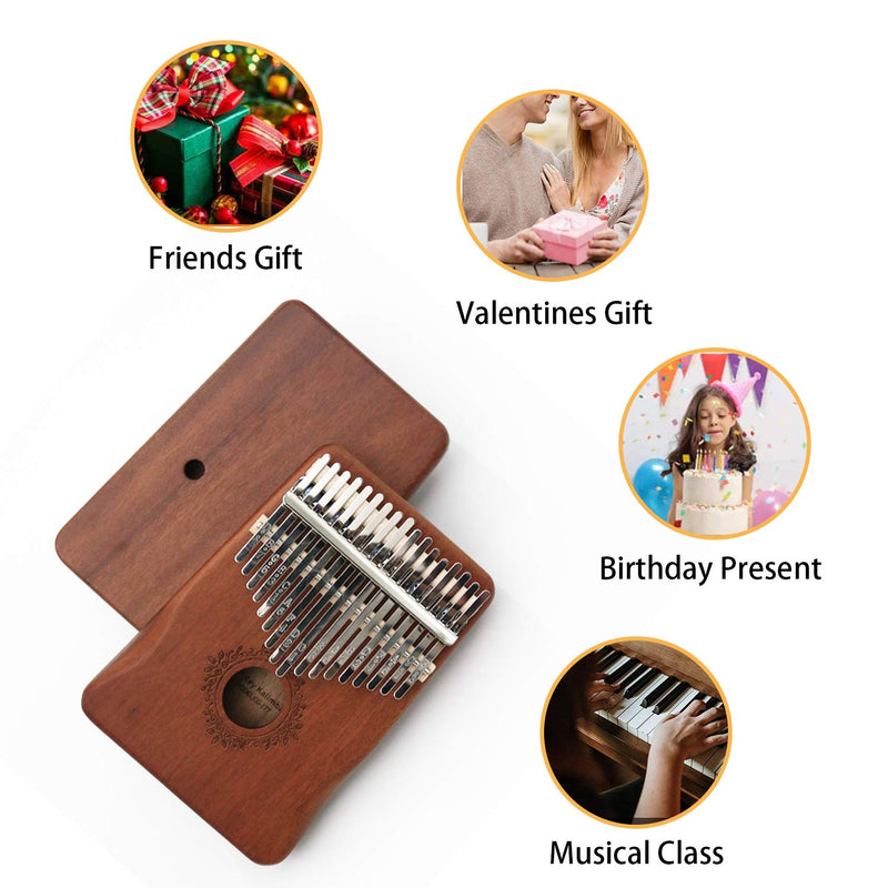 Auroal Kalimba Thumb Piano, Kalimba 17 Key, thumb piano 17 key, Gift for Kids Adult Beginners Professional (Brown) Brown