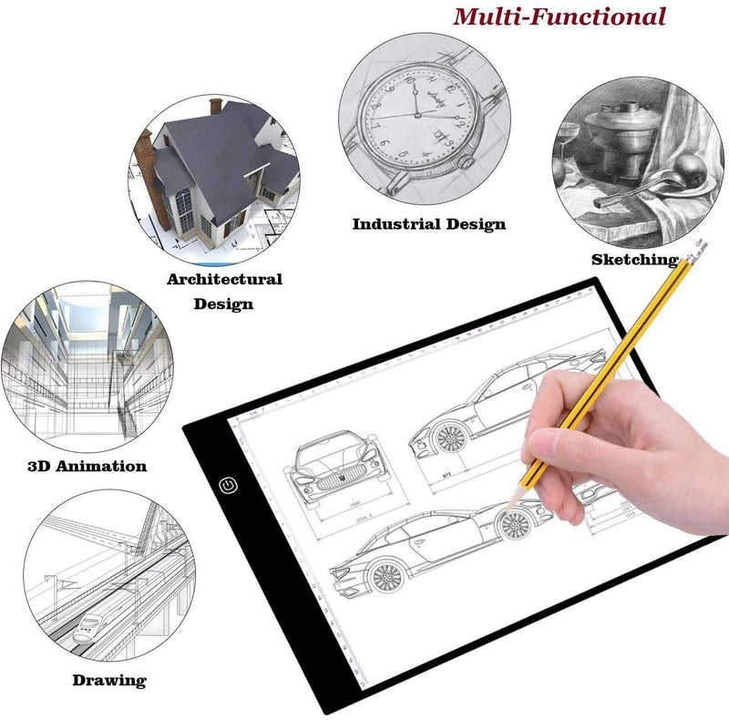 A4 Tracing Light Box Portable LED Light Table Tracer Board Dimmable Brightness Artcraft Light Pad for Artists Drawing 5D DIY Diamond Painting Sketching Tattoo Animation Designing