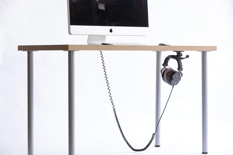 The Anchor Pro - Extra Strong Under-Desk Headphone Stand Mount with Built-in Cord Management