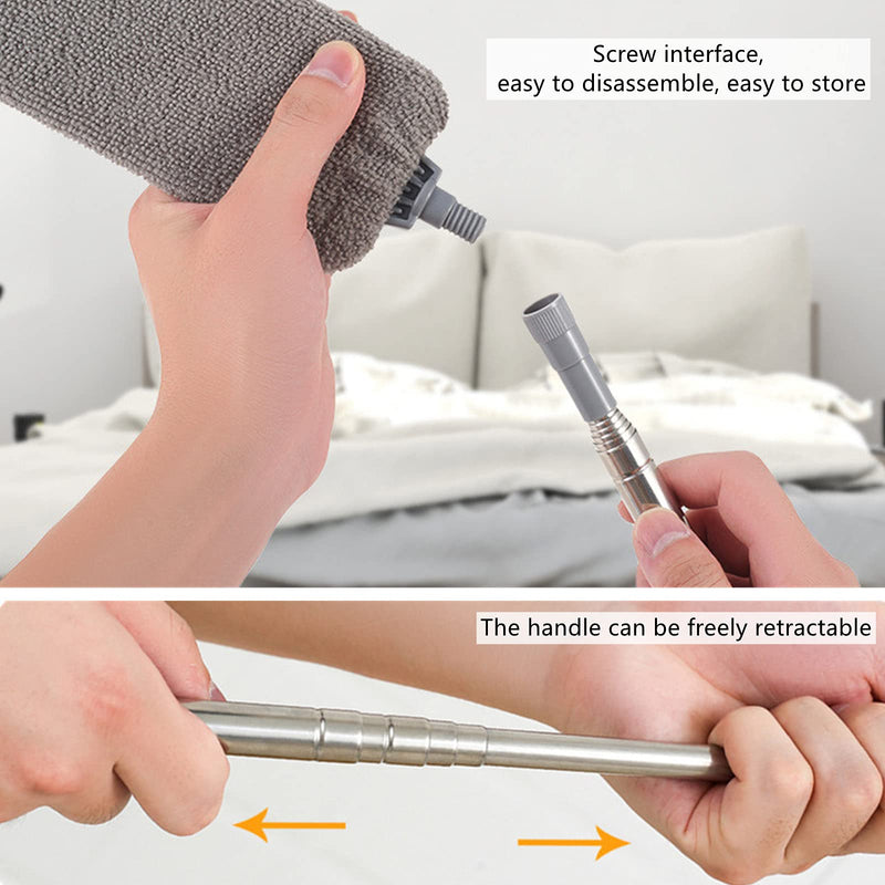 Retractable Gap Dust Cleaner, Cleaning Tool Under Appliance Or Sofa,Microfiber Hand Duster, Detachable and Washable Gap Cleaning Brush, Couch Cleaner, Including A Replacement Cloth Cover