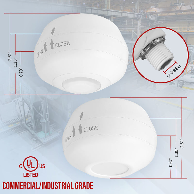 Enerlites MPC-50H Ceiling Sensor Switch Passive Infared (PIR) Commercial/Industrial Grade - White High Bay Sensor