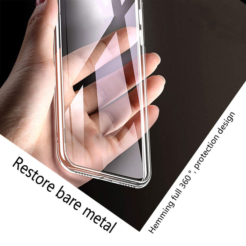 HHUAN Phone Case with 2 Pack Screen Protector Tempered Glass, for Ulefone Note 11P (6.55 inch) Clear Soft Silicone TPU Bumper Shell, Shock Absorption Anti-Yellowing Protective Cover - Clear