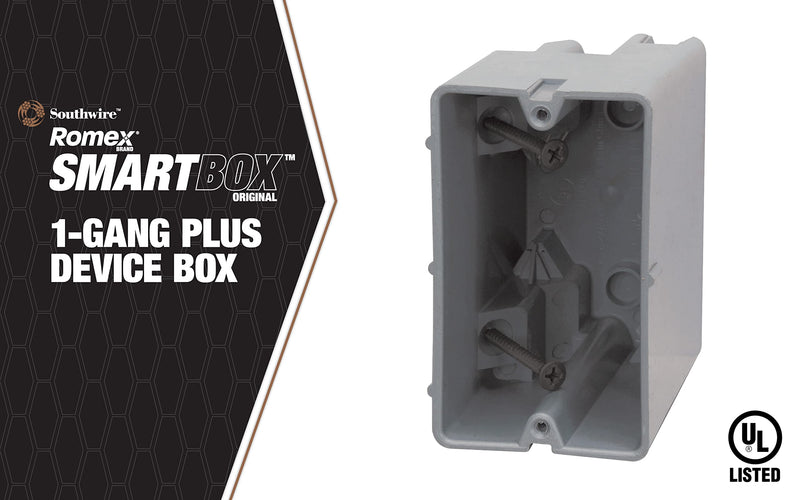 Southwire MSB22+ 1 Gang Device Box (22.5/Cu) with Depth Adjustable, Heavy Duty 42lb