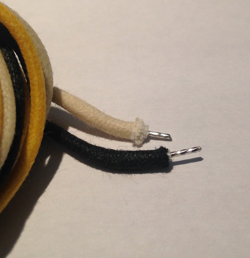 30 Feet (10-white/10-black/10-yellow) Gavitt Cloth-covered Pre-tinned 7-strand Pushback 22awg Vintage-style Guitar Wire