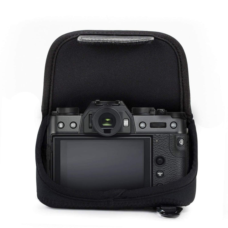 MegaGear MG579 Ultra Light Neoprene Camera Case compatible with Fujifilm X-T30, X-T20, X-T10 (16-50mm/18-55mm Lenses), X Series X10, X20 - Black