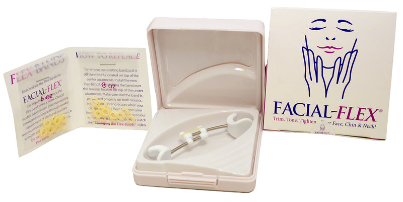 Facial Flex Facial Exercise and Neck Toning Kit Facial Flex Device, Facial Flex Bands 8 oz & 6 oz Packs & Carrying Case - FDA-Registered Exercise Devices for Face Lift Toning & Strengthening