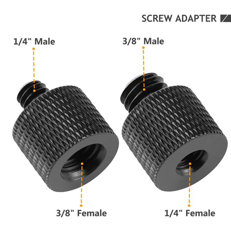 Camera Screw Adapter Thread 1/4" Male to 3/8" Female and 3/8" Male to 1/4" Female Adapter Set for Camera Monitor, Tripod, Mount Avatar