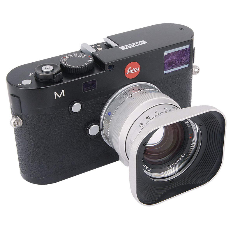 Haoge LH-ZV07 Square Metal Lens Hood for Carl Zeiss Biogon T 2/35 35mm f2 ZM, C Biogon 2.8/35 35mm f2.8 ZM, Planar T 2/50 50mm f2 ZM; Voigtlander NOKTON Classic 35mm f1.4 VM, 40mm f1.4 VM as LH-6 Square - Silver