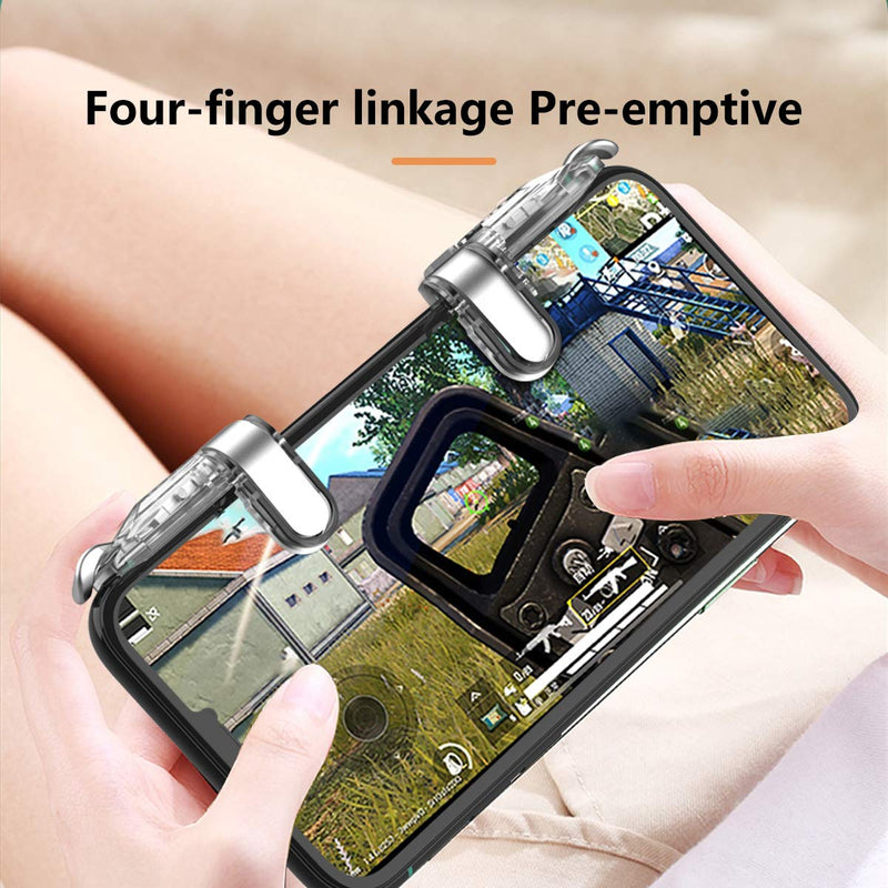 Rogbid Trigger Target Button Shooting Controller Mobile Controller Mobile Gamepad Sensitive Shooting Controller PUBG Mobile Controller Applicable to iPhone iOS Android Mobile Gamepad