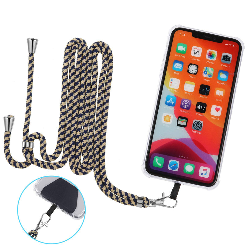 4 Pieces Universal Cell Phone Lanyards with Adjustable Detachable Nylon Neck Crossbody Lanyard and 4 Pieces Black and Transparent Durable Pads for Most Smartphones Colorful