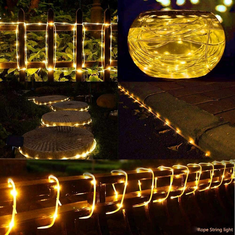 [AUSTRALIA] - LED Rope Lights Battery Operated String Lights-40Ft 120 LEDs 8 Modes Outdoor Waterproof Fairy Lights Dimmable/Timer with Remote for Garden Camping Party Decoration (2 Pack （Yellow ）) 2 Pack （yellow ） 
