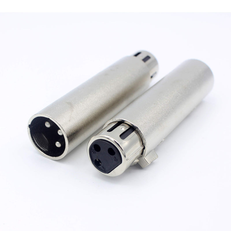 LoongGate XLR Male to Female, XLR 3 Pin Male to 3 Pin Female Microphone Line Adapter - 2 Pack XLRM-XLRF