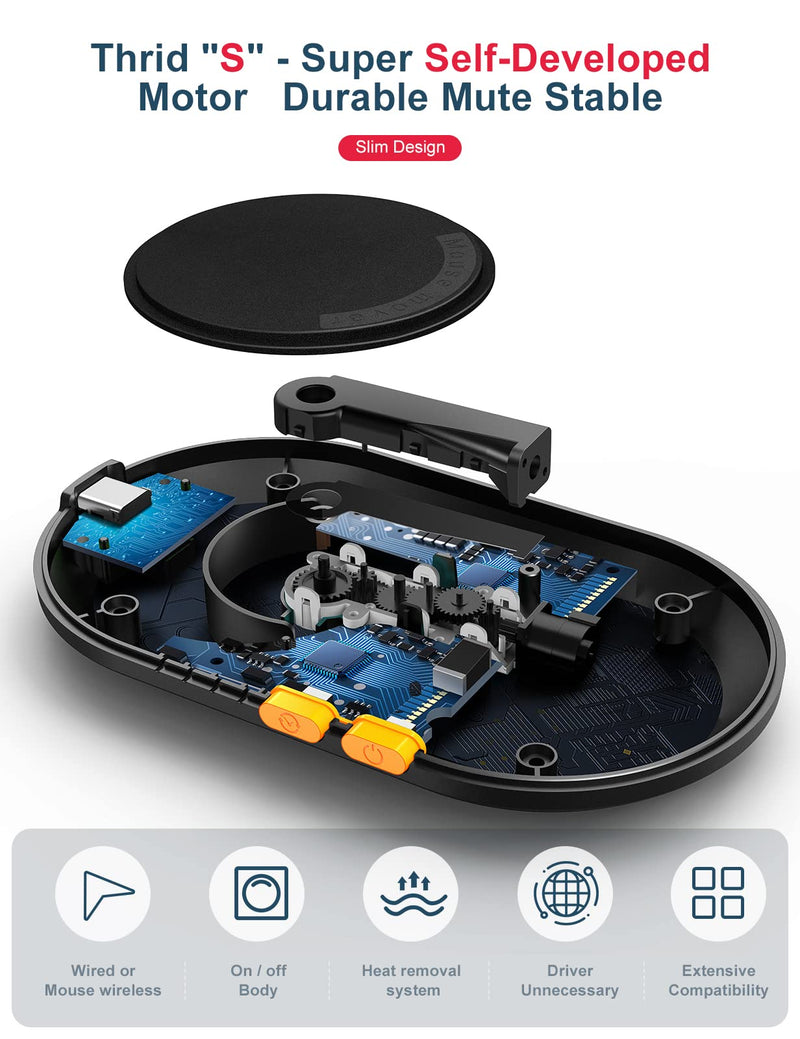 STARVIKY Undetectable Mechanical Mouse Jiggler, Ultra-Slim Automatic Mouse Mover, with On/Off Switch and Random Interval Timer, Active Mouse Moving Device, Driver-Free Mouse Wiggler Shaker Silently Large Ultra Slim