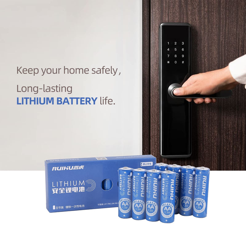 [AUSTRALIA] - RUIHU AA Batteries, 10 Pack Lithium Iron Double A Batteries, 1.5V 3000mAh Longer Lasting AA Lithium Batteries for Flashlight, Toys, Remote Control, Non-Rechargeable (Lithium AA-10 Count) Lithium AA-10 count 