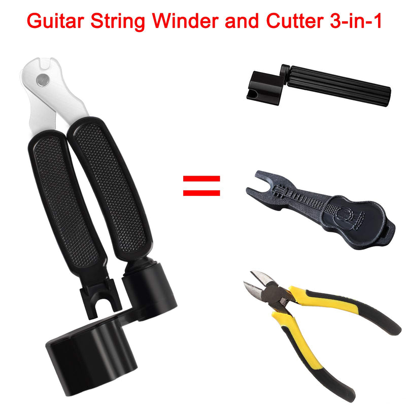 Guitar String Winder Cutter Guitar String Peg Winder Professional Guitar Bridge Pin Puller Fits Acoustic Guitar, Electric Guitar, Bass, Banjos, Mandolins, and More