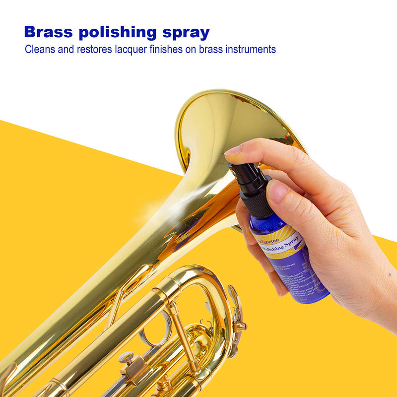 Webetop Trumpet Cleaning Kit, Care Your Trumpet with Valve Oil, Brass Polishing Spray, Slide Grease, Brushes