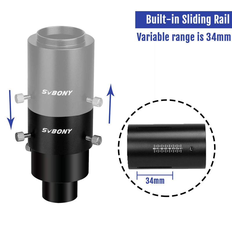 SVBONY SV187 Variable Universal Camera Adapter, Support Max 46mm Outside Diameter Eyepiece, for SLR DSLR Camera and Eyepiece Projection Photography