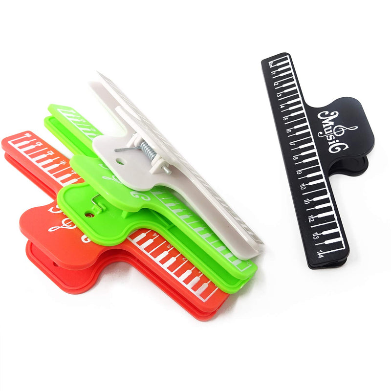 Honbay 4pcs Colorful Music Book Clips Music Page Holder Piano Book Clamp