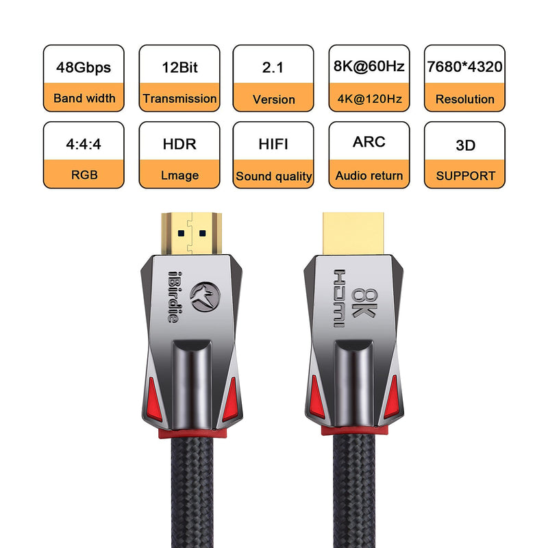 [AUSTRALIA] - 8K HDMI 2.1 Cable 3 Feet 8K60hz 4K 120hz 144hz HDCP 2.3 2.2 eARC ARC 48Gbps Ultra High Speed Compatible with Dolby Vision Atmos PS5 PS4, Xbox One Series X, Sony LG Samsung 