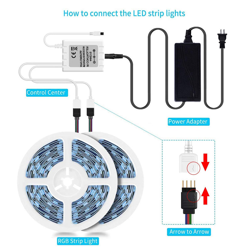 [AUSTRALIA] - 50ft Led Lights for Bedroom,Color Changing Led Strip Lights, 2 Rolls of 25ft Rope Lights with 44 Keys Remote Controller 50FT 