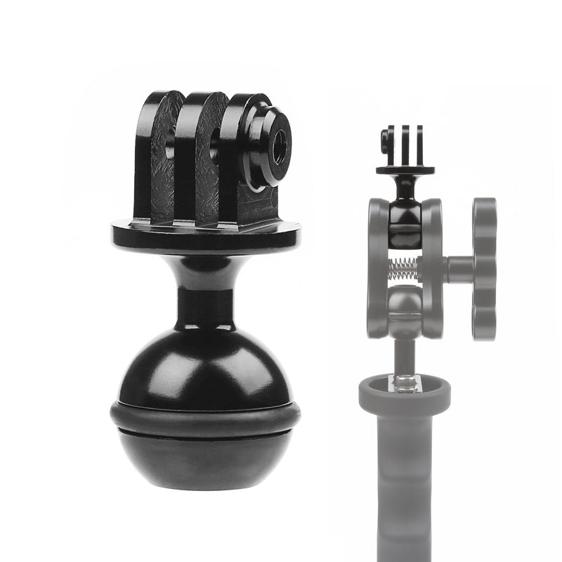 D&F CNC Mount 1-Inch Diameter Ball with 3/8'' Screw Thread for GoPro OSMO SJCAM APEMAN Campark Sport Cam to Connect with Any RAM Style Mount