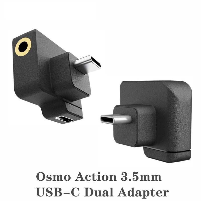 CYNOVA Osmo Action Dual 3.5mm/USB-C Mic Adapter- Made for DJI Osmo Action with Authorization