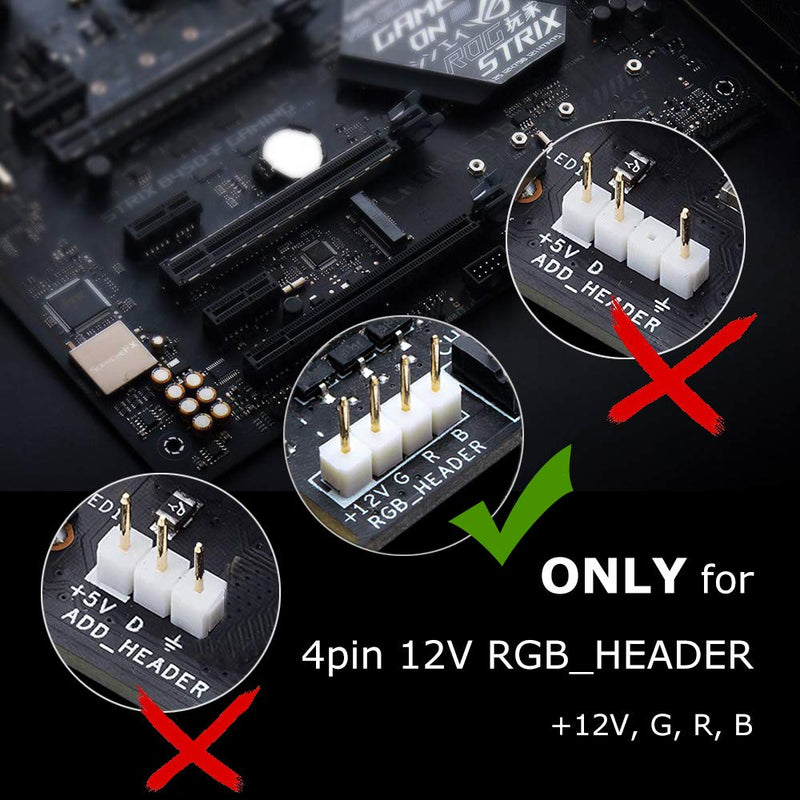 [AUSTRALIA] - ALITOVE PC RGB LED Strip Light for Motherboard with 4 Pin RGB Header (+12V,G,R,B) , Computer Case DIY Lighting for ASUS Aura Sync, Gigabyte RGB Fusion, MSI Mystic Light, ASRock RGB, 40cm 24 LED, 4pcs 