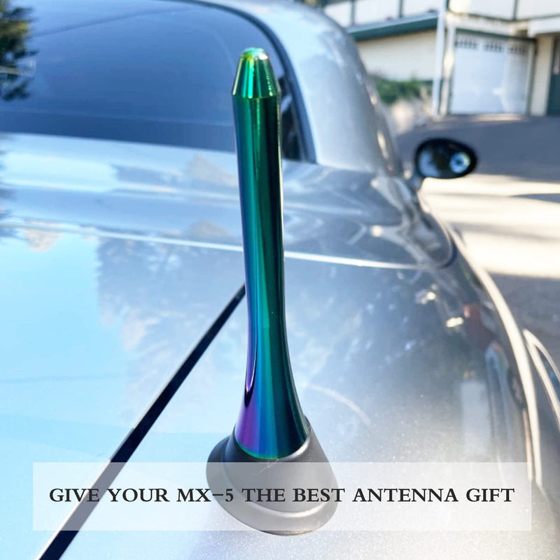 KSaAuto 5 inch Colorful Stainless Steel Antenna for Mazda MX-5 Miata RF ND NC 2006-2022 ┃ OEM NF47-66-A30A ┃ Polished AM FM Radio Car Antenna (with Screw) 5"
