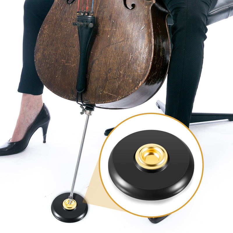 4 Pcs Cello Endpin Anchor Accessories Include Adjustable Strap with Thick Pad Endpin Stand Holder Cello Anti Slip Mat and Rubber Tip Floor Protectors for Cello Bass Instrument Accessories, Black