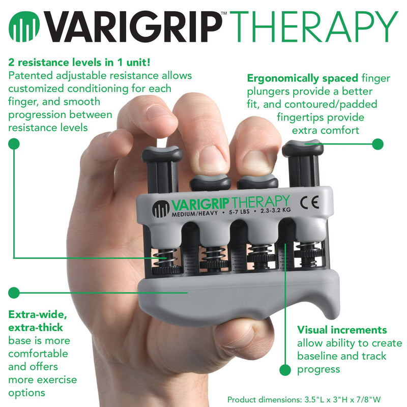 VariGrip Therapy, UNO, Adjustable Resistance, light, medium FiddlLink dexterity tool (VGU-VGM-FL) Finger Strengthener, finger exerciser, hand exerciser, grip strengthener, thumb exerciser, fidget toy Dynatomy VariGrip Therapy Thumb/Hand/Wrist Kit