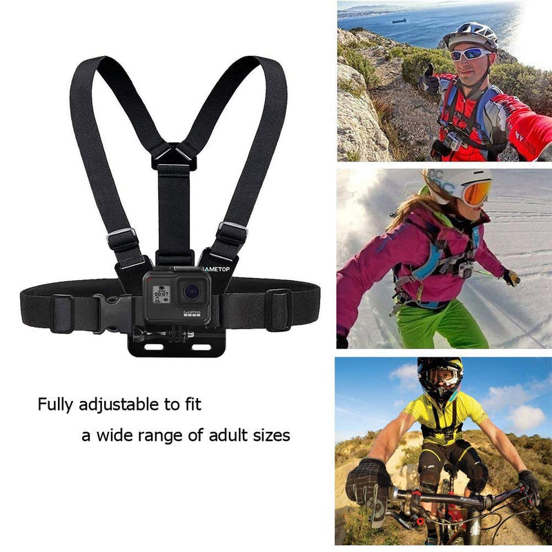 Sametop Chest Strap Mount Harness Chesty Compatible with GoPro Hero10, Hero 9, Hero 8, Hero 7 Black, 7 Silver, 7 White, Hero 6, 5, 4, Session, 3+, 3, 2, 1, Hero (2018), Fusion, DJI Osmo Action Cameras Chest Mount