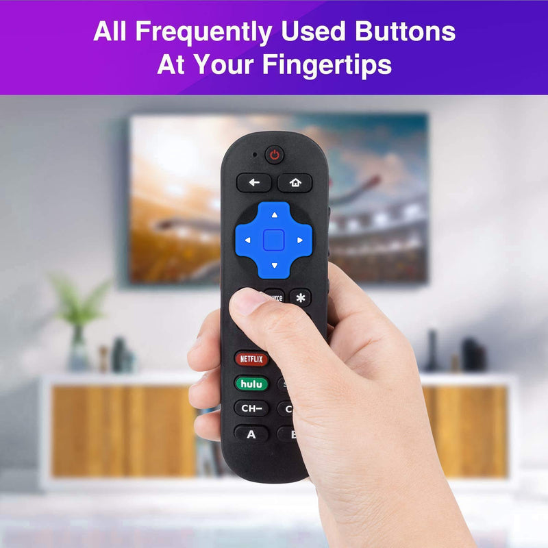 Universal Remote Control for Roku Player with 9 More Learning Keys To Control TV, Soundbar, Receiver All in One Fit for Roku 1 2 3 4 Premier+ Express Ultra (NOT for ROKU Stick & Built-in ROKU TV) 1X Remote