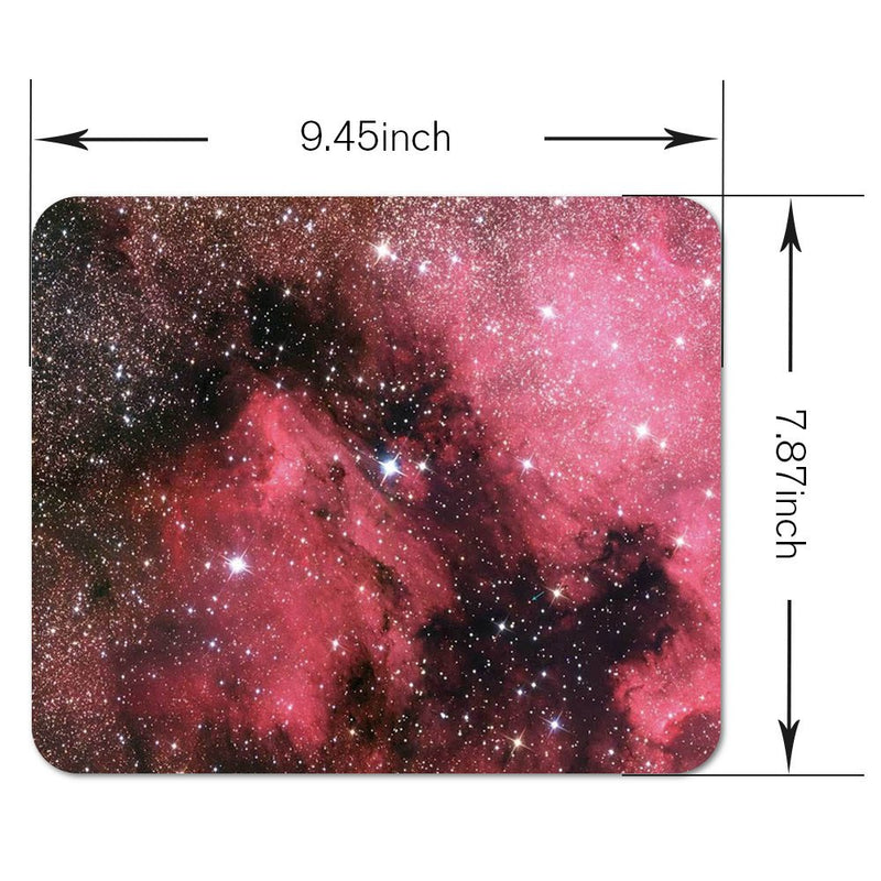 Royal Up Starry Sky Custom Mouse Pad Gaming Mat Keyboard Pad Waterproof Material Non-Slip Personalized Rectangle Mouse pad (9.4x7.8x0.08Inch) Red Sky