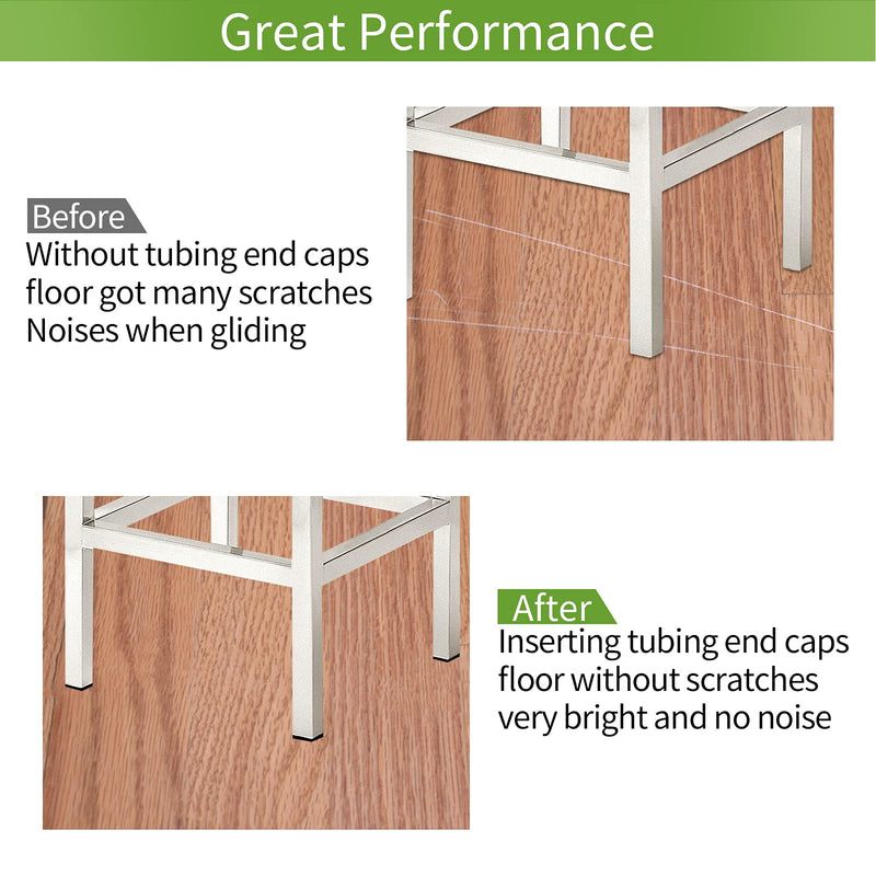 1 1/2 1.5" Square Tube End Cap Plastic Plugs 12 Pack, 1 1/2" 1.5 Inch Square Tubing Plug 1.5x1.5 Tube End Caps Fence Post Pipe Cap Cover Tubing Insert Chair Glide Finishing Plugs