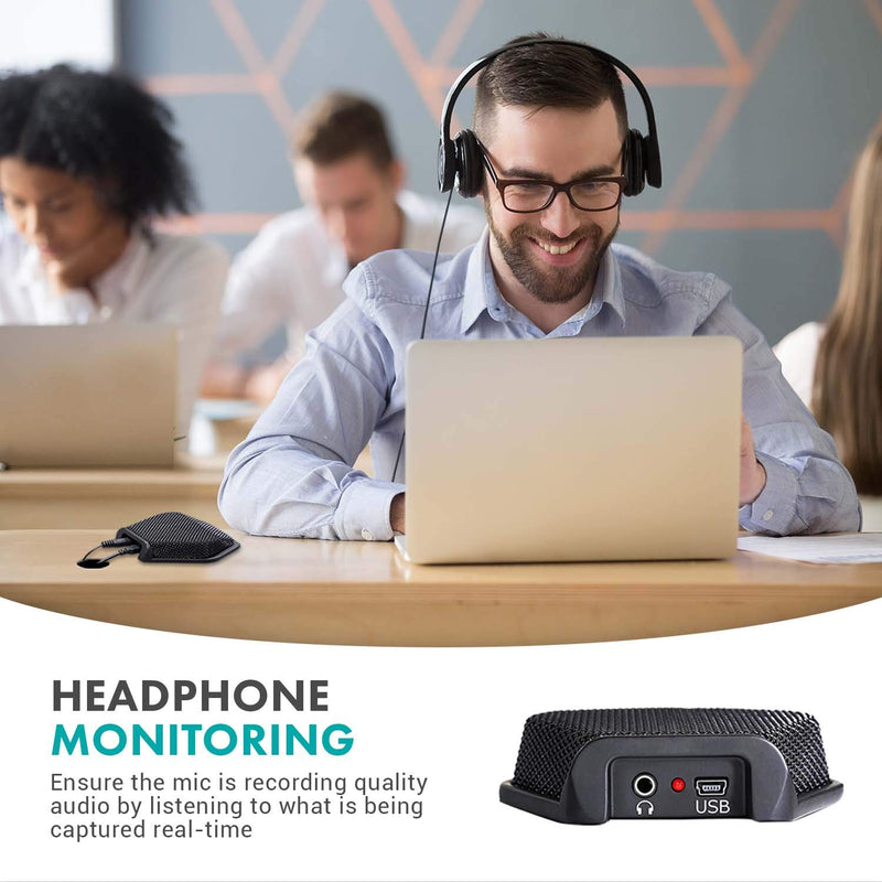 [AUSTRALIA] - Movo MC1000 Conference USB Microphone for Computer Desktop and Laptop with 180° / 20' Long Pick up Range Compatible with Windows and Mac for Dictation, Recording, YouTube, Conference Call, Skype 