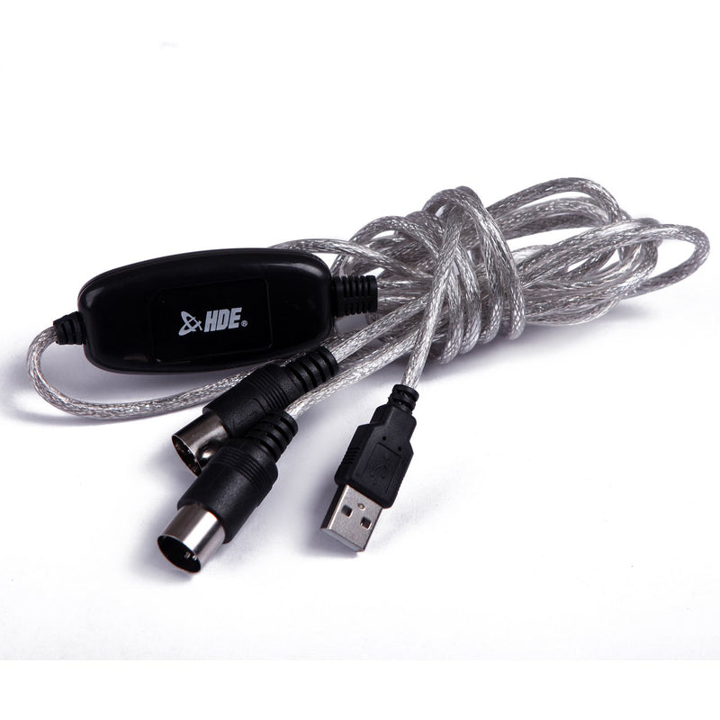 [AUSTRALIA] - HDE USB in-Out MIDI Interface Cable with 5 Pin DIN MIDI Adapter for Keyboard Synthesizer Drum Pads and Other Devices (Compatible with Windows Vista / 7/8 32-bit Only) 