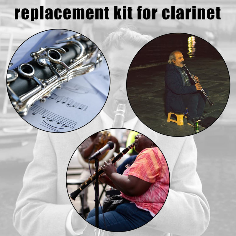 Clarinet Ligature and Clarinet Reed Kit, 1pc Silver Clarinet Mouthpiece Ligature with 20pcs Bb Clarinet Reeds 2.5 Strength for Clarinet Beginners Musicians Replacement