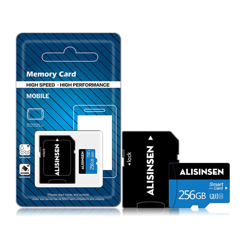 Micro SD Card 256GB Micro Memory SD Card High Speed Class 10 TF Card 256GB Memory Card with SD Card Adapter for Cellphone Surveillance Camera Tachograph Tablet Computers
