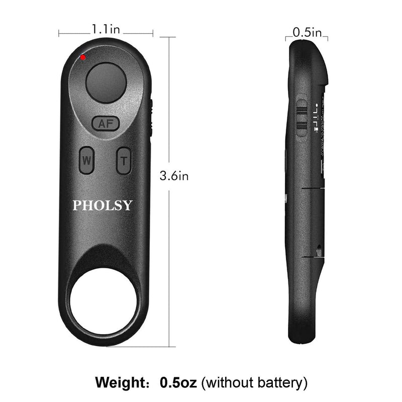 PHOLSY Wireless Remote Control Compatible with Canon EOS 90D, 850D, EOS R, EOS RP, 200D, 200D II, 250D, 6D Mark II, 77D, 800D, EOS M6 Mark II, M50, M200, G5X Mark II, G7X Mark III, SX70 HS