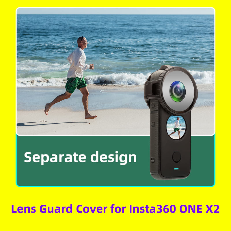 for Insta360 ONE X2 Camera Lens Protective Cover Lens Guards Waterproof(10m) Set