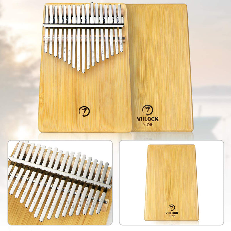 VIILOCK Handmade Mbira Finger Piano Kalimba 17 Keys Thumb Piano with Protective Box