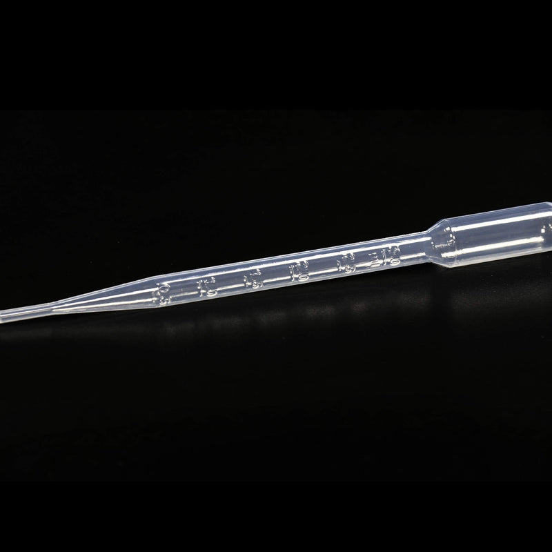 ULAB Sterile Transfer Pipettes, Essential Oils Pipettes Vol. 7ml, 3ml Graduated, 0.5ml Graduation Interval, 155mm Long, Low-Density Polyethylene Material, Individual Peel-Pack, Pack of 100, UTP1014 Vol.7ml, 100pcs, Individual Peel-Pack