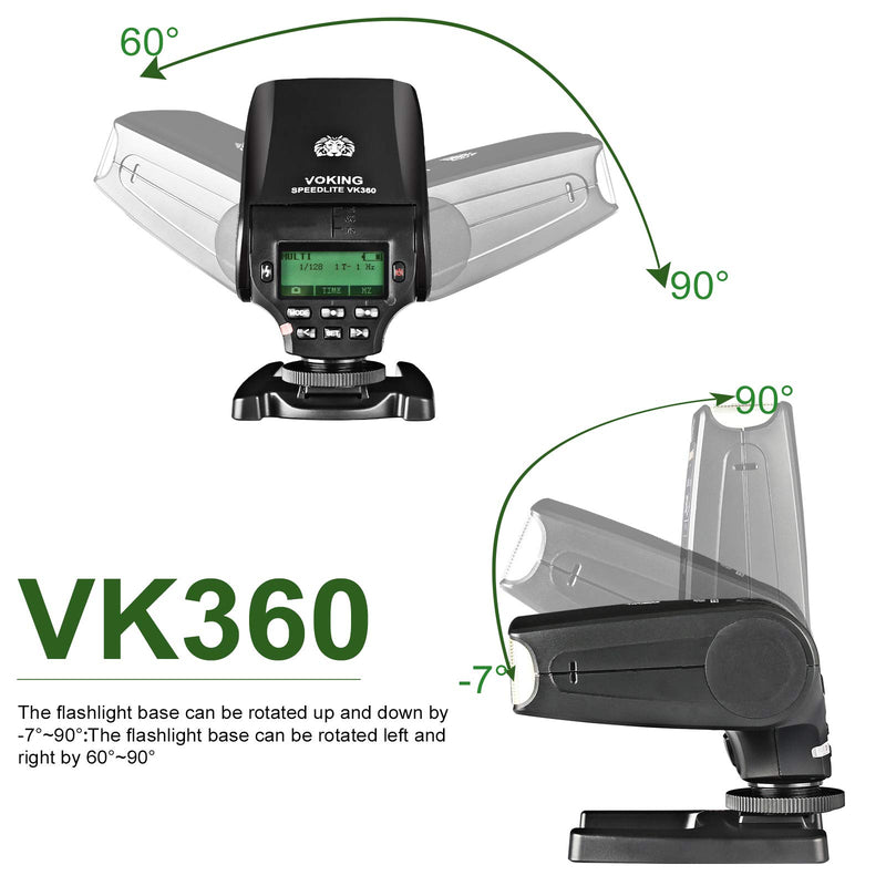 Voking VK360C TTL Master HSS Flash Speedlite for Canon EOS 6D 60D 7D 70D 77D 80D Rebel T7i T6i T6s T6 T5i T5 T4i T3i and Other Canon EOS Cameras