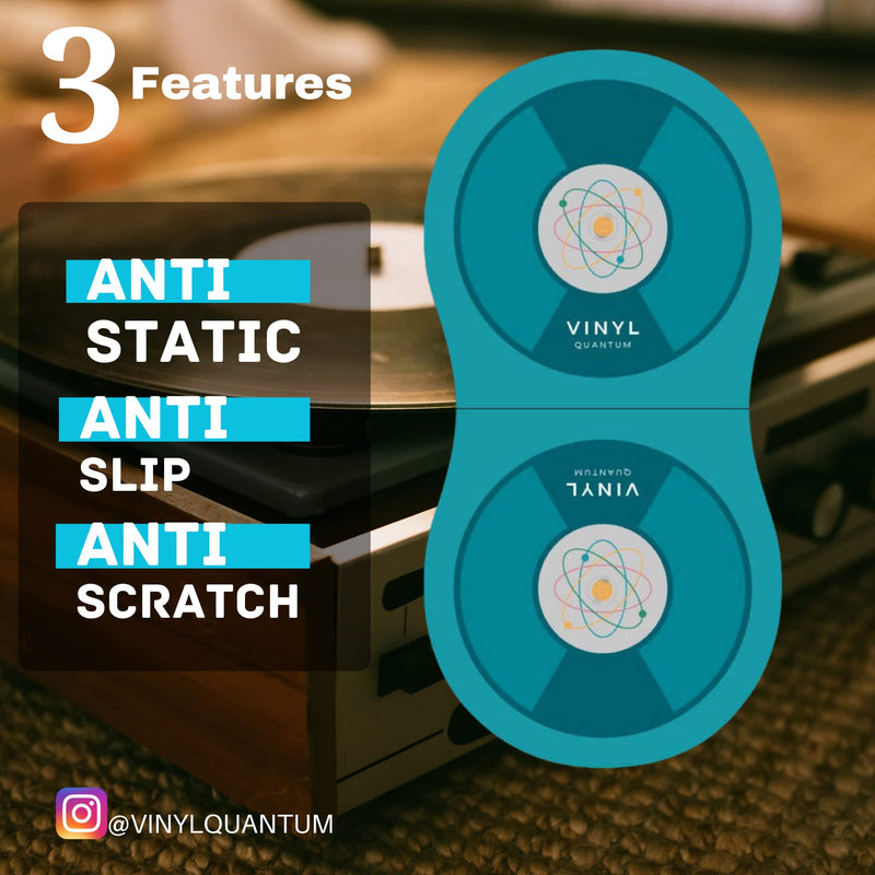 Vinyl Quantum 6 Pieces Anti Static Record Miiten & Handler - Record Player Accesories with Soft Microfiber Material, Protect Against Scratch & Dirt.