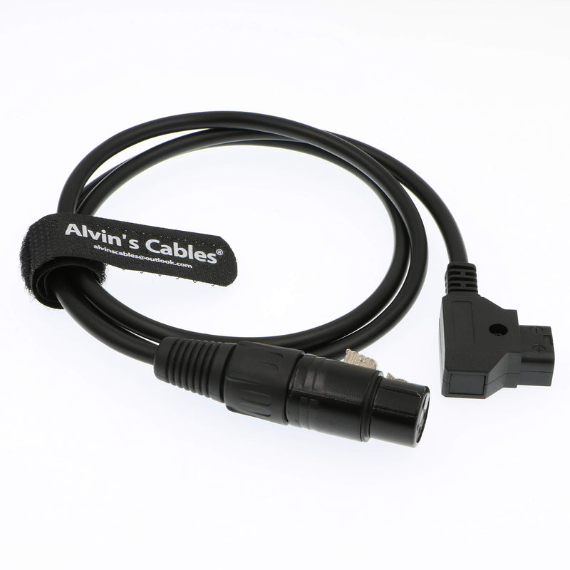 Alvin's Cables XLR 4 Pin Female to D Tap Power Cable for Practilite 602 DSLR Camcorder Sony F55 SXS Camera Straight Cable