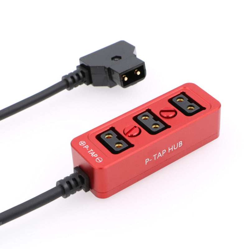 [AUSTRALIA] - AConnect Dtap Male to 3 Port D tap P-tap Female Splitter Cable with Screw Threads for ARRI RED Z CAM Cameras/TILTA Steadicam IDX Battery 21in/ 54cm 