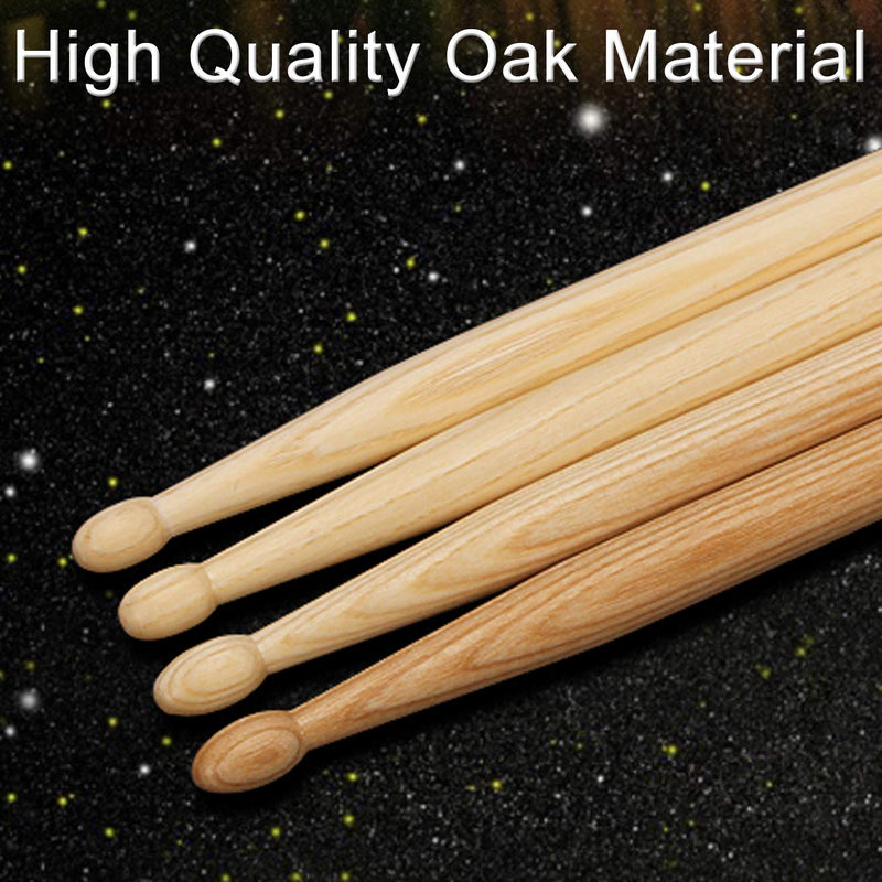 WeiMeet Drumsticks 5A Wood Tip Oak Drum Stick for Kids Adults Professional and Beginner